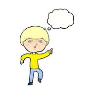 cartoon annoyed man with thought bubble N86