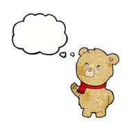 cartoon teddy bear with thought bubble N158