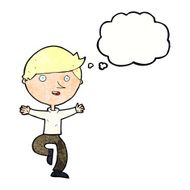 cartoon excited man with thought bubble N75