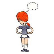 cartoon waitress with thought bubble N33