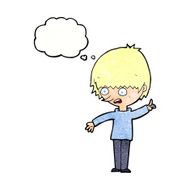 cartoon boy with question thought bubble N21