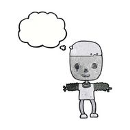 cartoon robot with thought bubble N195