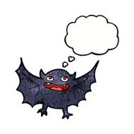cartoon vampire bat with thought bubble N19