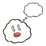 cartoon spooky cloud with thought bubble N7