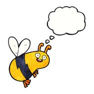 funny cartoon bee with thought bubble N21