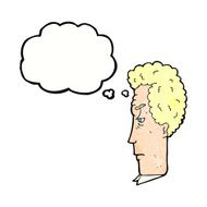 cartoon annoyed man with thought bubble N87