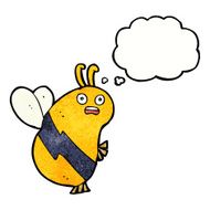 funny cartoon bee with thought bubble N22