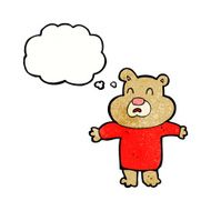 cartoon unhappy bear with thought bubble N3