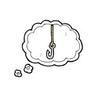 cartoon hook with thought bubble N3