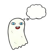 funny cartoon ghost with thought bubble N91