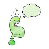 cartoon halloween ghost in bottle with thought bubble N21
