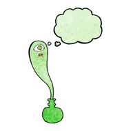 cartoon halloween ghost in bottle with thought bubble N22