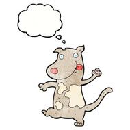 cartoon happy dog with thought bubble N93