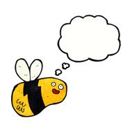 cartoon bee with thought bubble N33