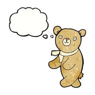 cute cartoon teddy bear with thought bubble N18