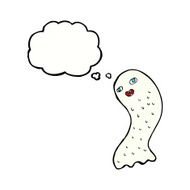 funny cartoon ghost with thought bubble N92