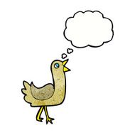 cartoon bird with thought bubble N284