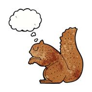 cartoon squirrel with thought bubble N19