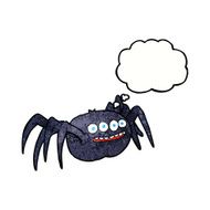 cartoon spooky spider with thought bubble N11