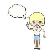 cartoon woman with idea thought bubble N260