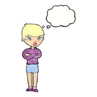 Cartoon Annoyed Woman With Thought Bubble N200