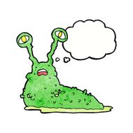 cartoon gross slug with thought bubble N16
