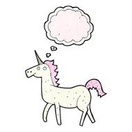 cartoon unicorn with thought bubble N46