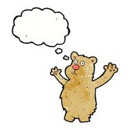 cartoon funny bear with thought bubble N6