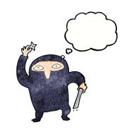 cartoon ninja with thought bubble N11