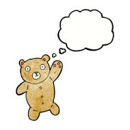 cartoon cute teddy bear with thought bubble N51