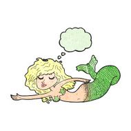 cartoon mermaid with thought bubble N71