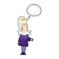 cartoon queen with thought bubble N10