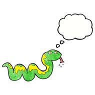 cartoon snake with thought bubble N70