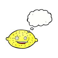 cartoon lemon with thought bubble N3