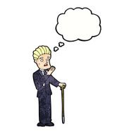 cartoon shocked gentleman with thought bubble N11