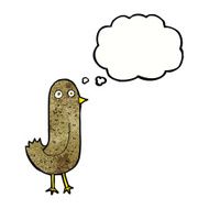 funny cartoon bird with thought bubble N140