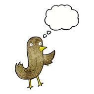 funny cartoon bird with thought bubble N141