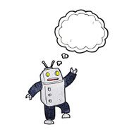 cartoon robot with thought bubble N196