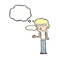 cartoon smoker with thought bubble N11