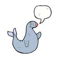 cartoon seal with speech bubble N23