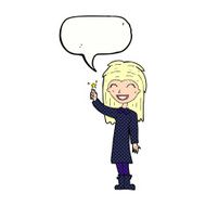 cartoon friendly witch girl with speech bubble N11
