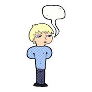 cartoon antisocial boy with speech bubble N12