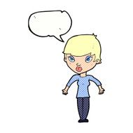 cartoon woman shrugging shoulders with speech bubble N577