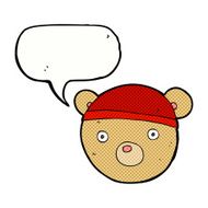 cartoon teddy bear hat with speech bubble N4