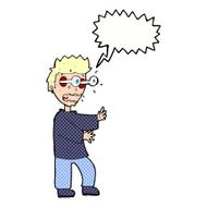 cartoon terrified boy with speech bubble N12
