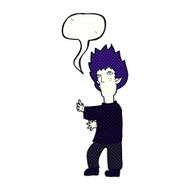 cartoon vampire man with speech bubble N138