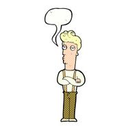 cartoon unimpressed man with speech bubble N11