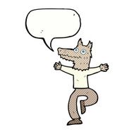 cartoon wolf man with speech bubble N65