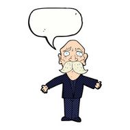 cartoon disapointed old man with speech bubble N4
