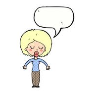 cartoon woman with closed eyes speech bubble N12